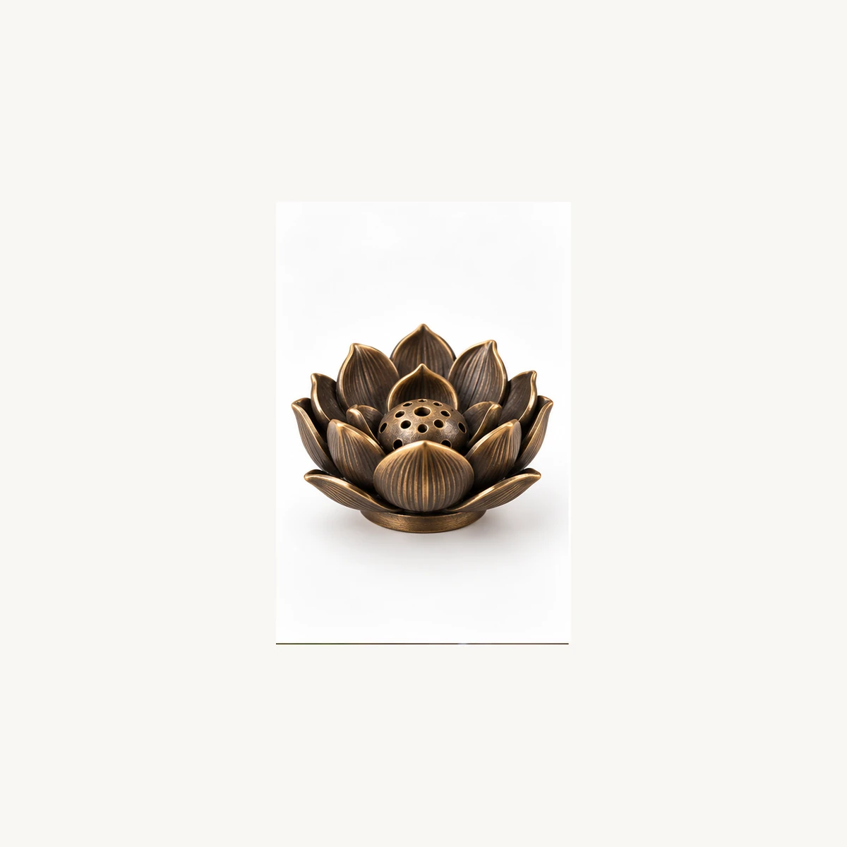 Multi-Hole Lotus Incense Stand - white view