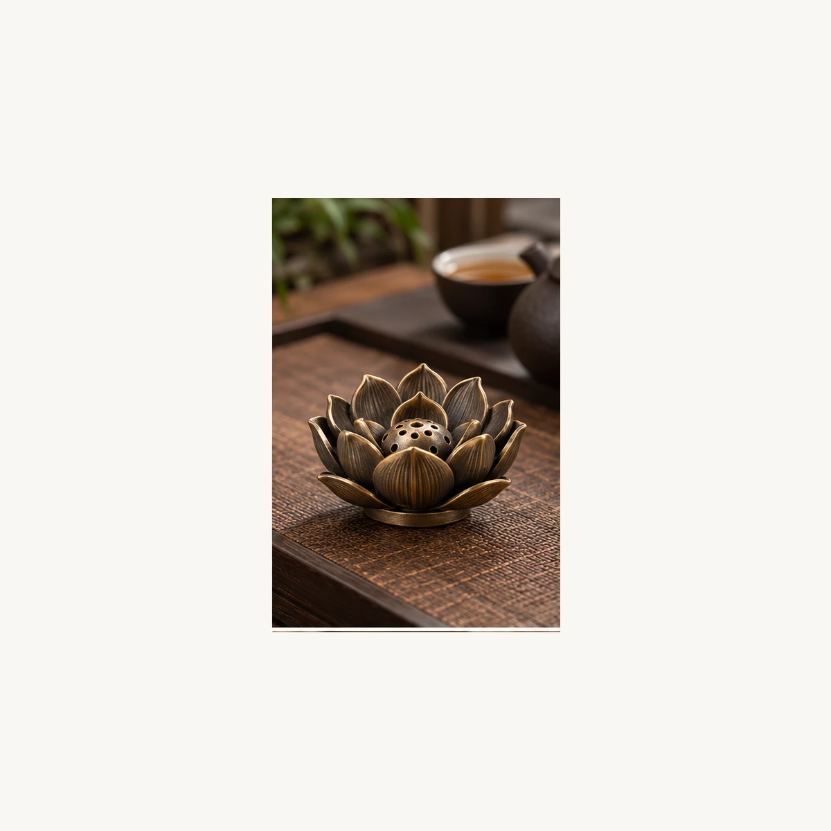 Multi-Hole Lotus Incense Stand - scene view