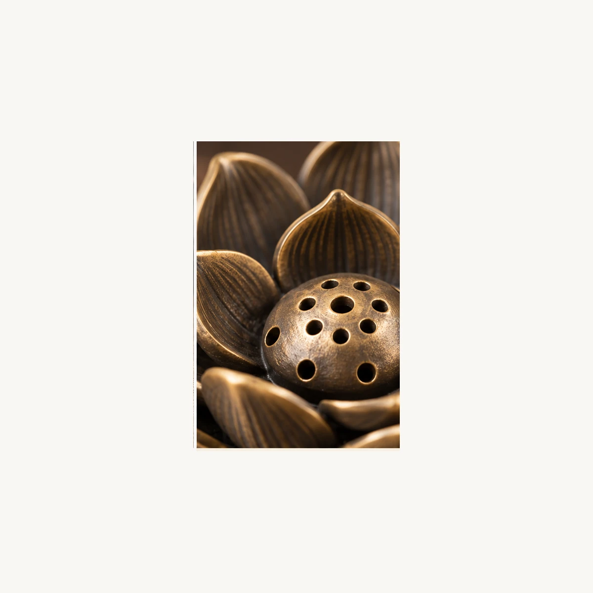 Multi-Hole Lotus Incense Stand - detail view