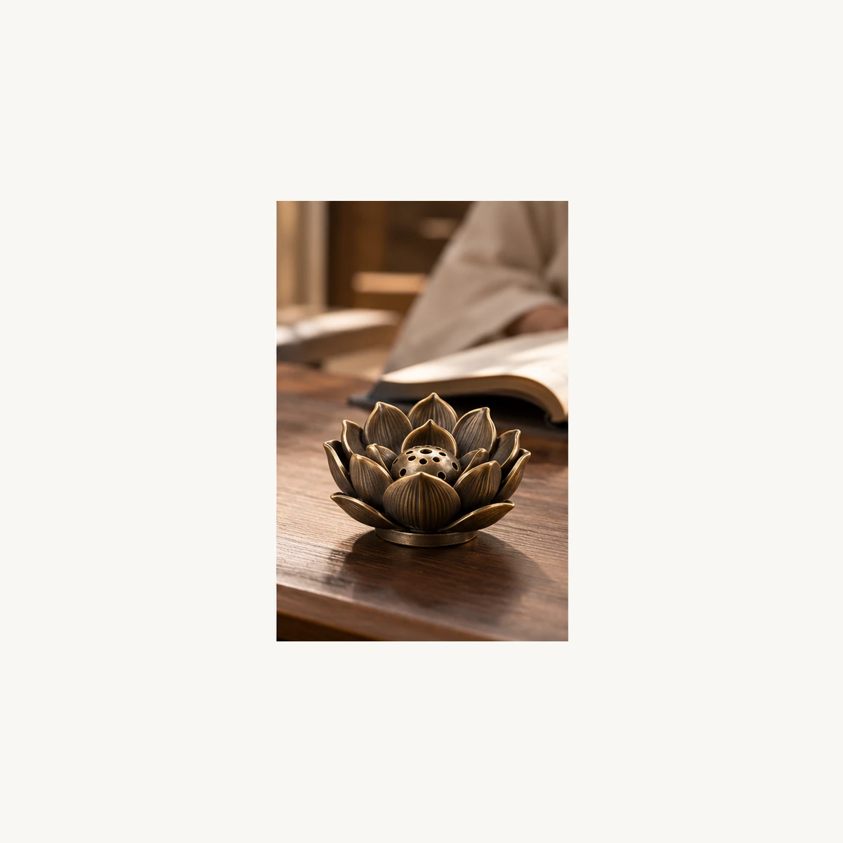 Multi-Hole Lotus Incense Stand - scene view