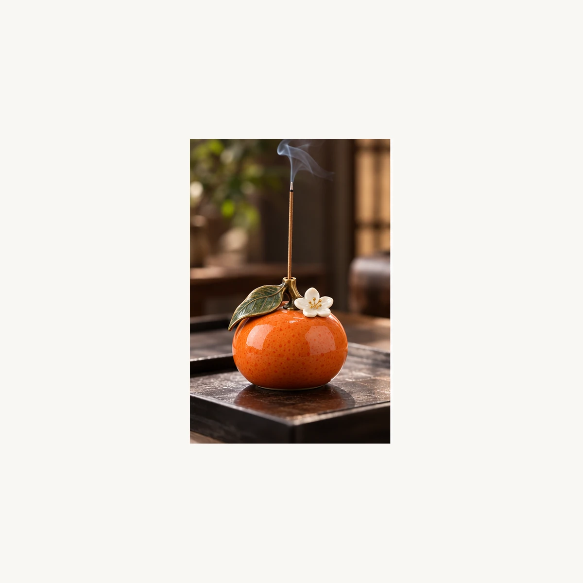 Fruit Ceramic Incense Holder - use view