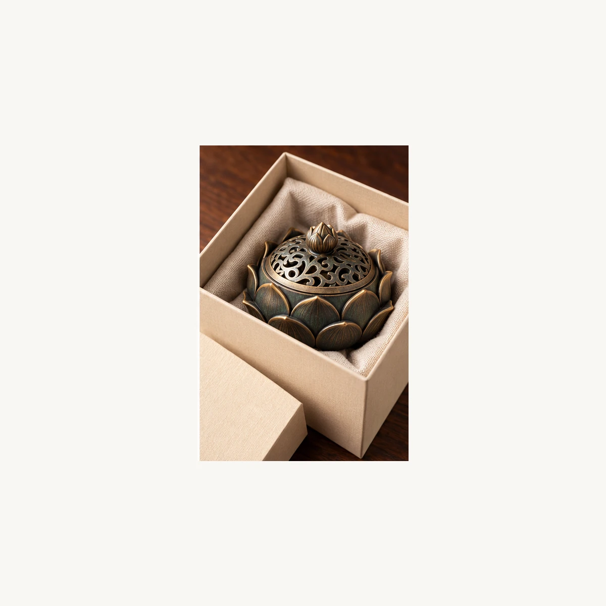 Lotus Relief Incense Burner - gift view
