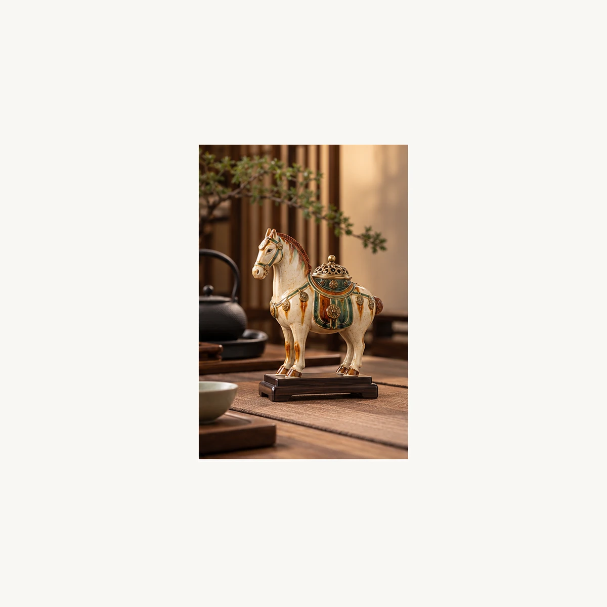 Tang Horse Ceramic Incense Holder-SeeBead--See the Unseen, Perceive the Peaceful