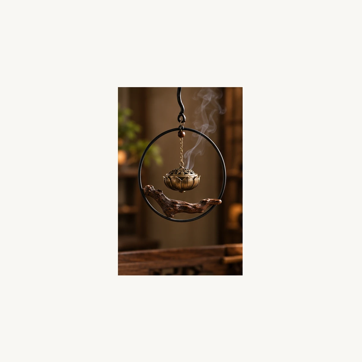 Hanging Calligraphy Incense Holder - use view