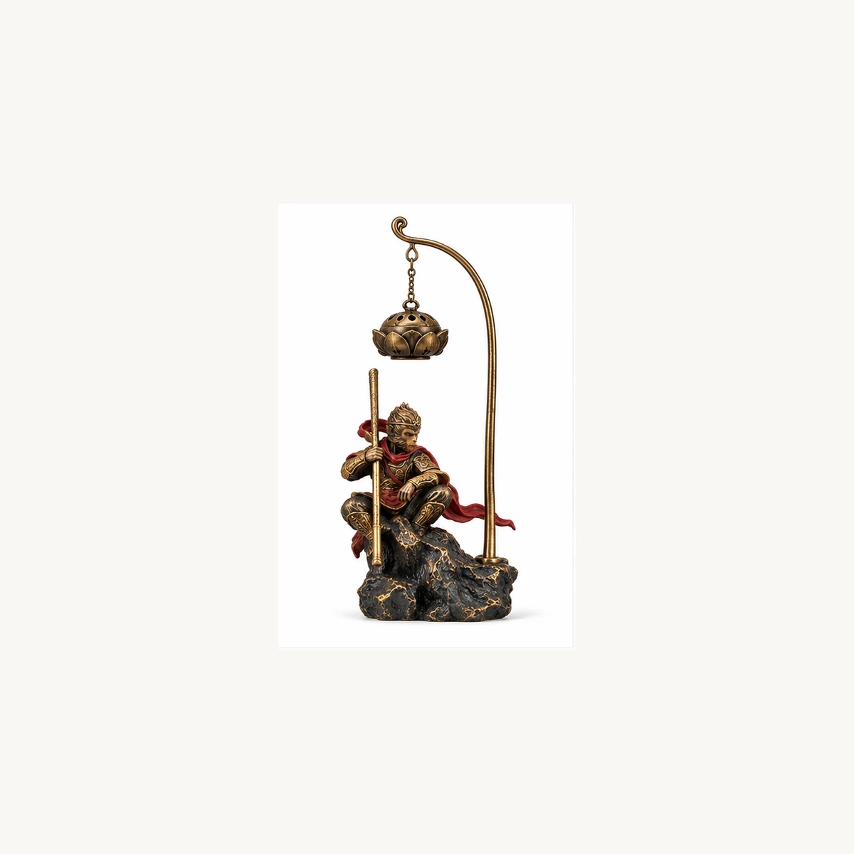 Monkey King Hanging Incense Holder - white view