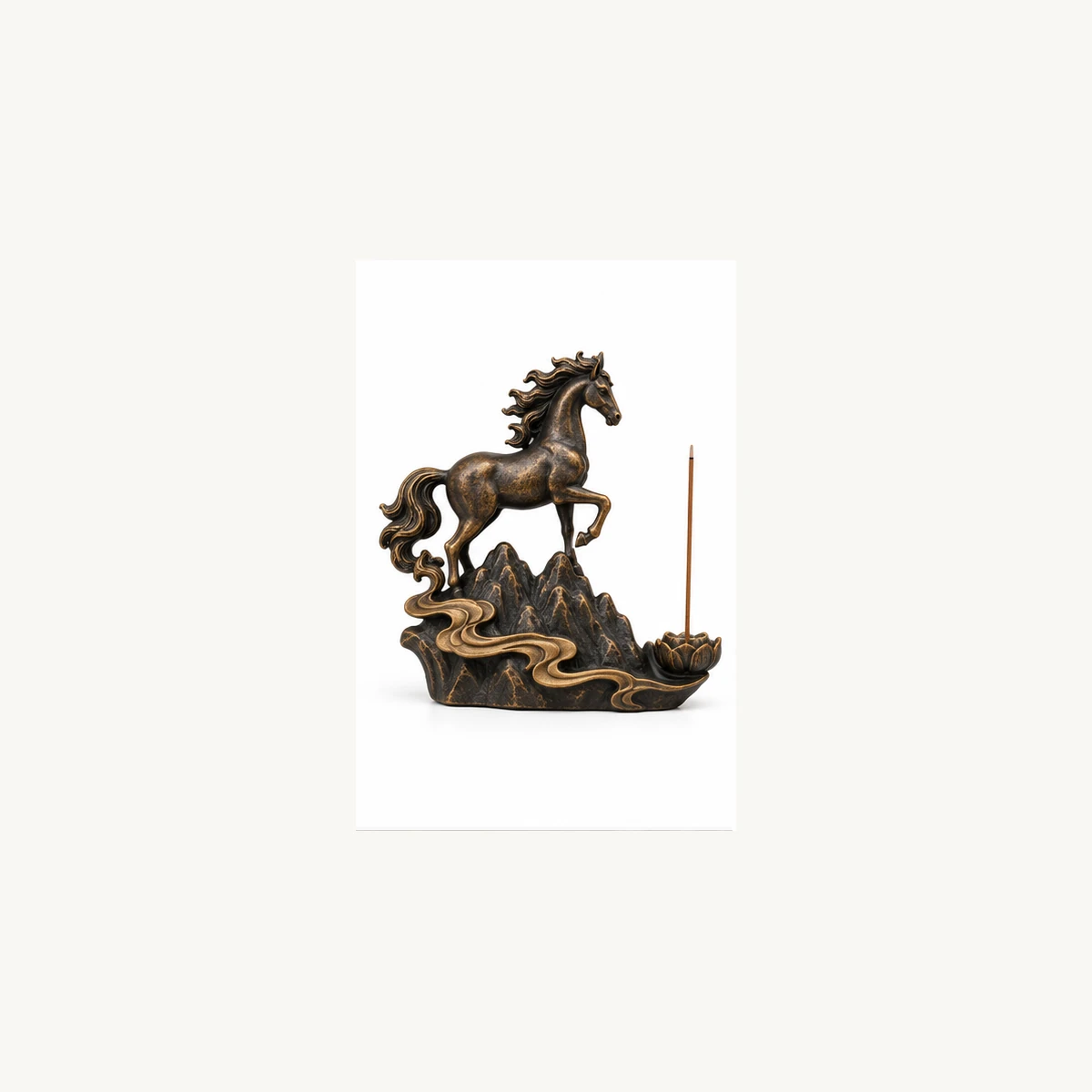 New Chinese Horse Incense Holder - white view