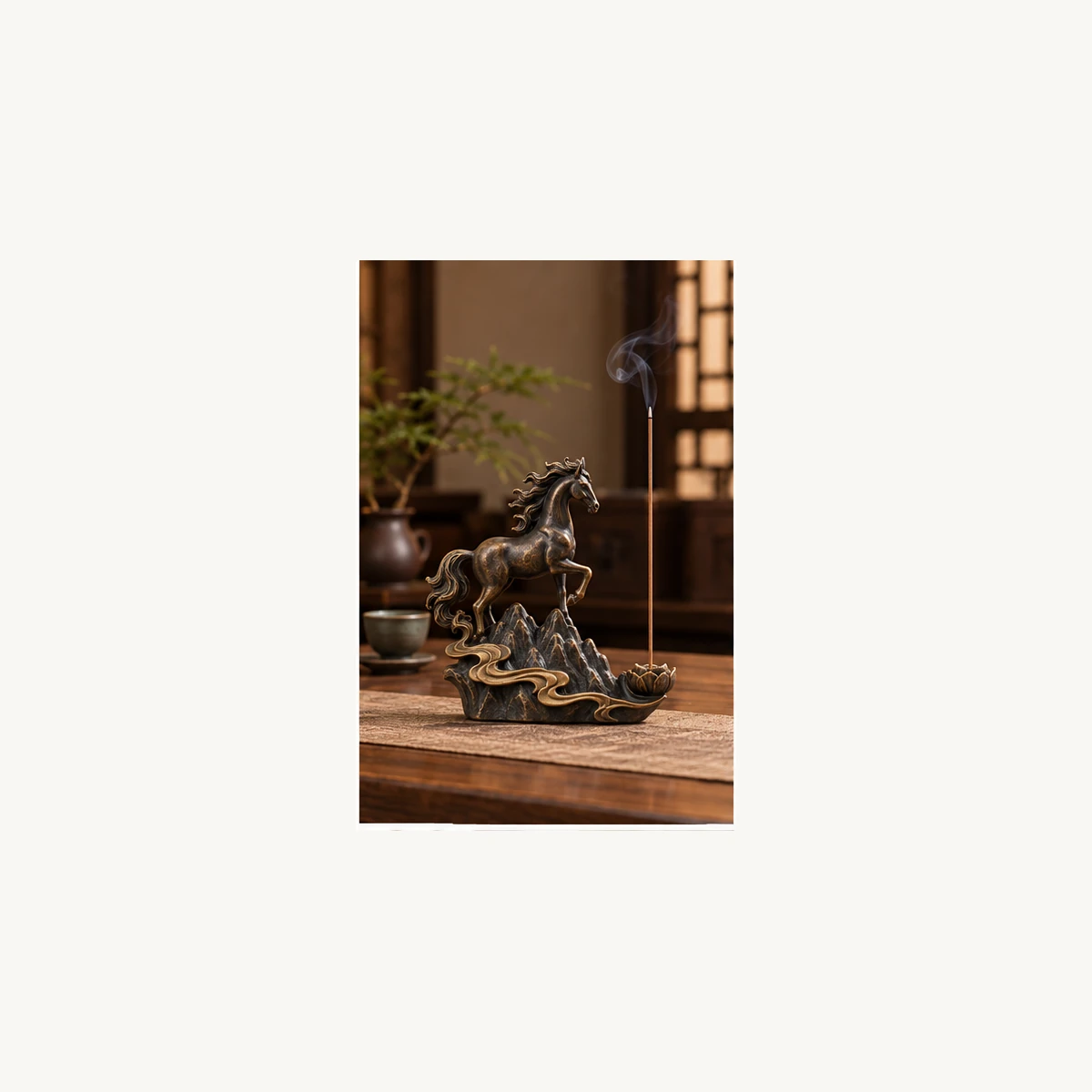 New Chinese Horse Incense Holder - scene view