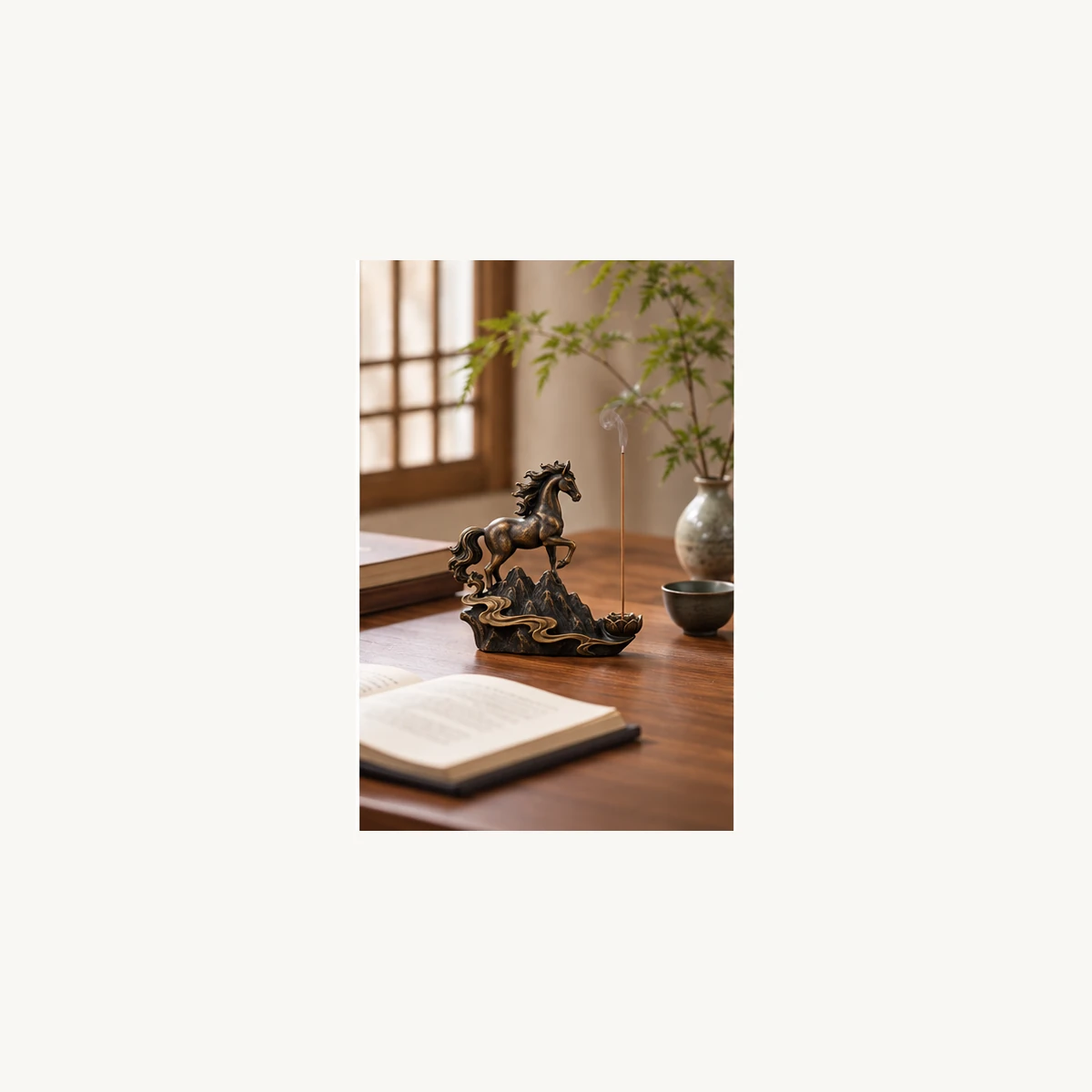 New Chinese Horse Incense Holder - scene view