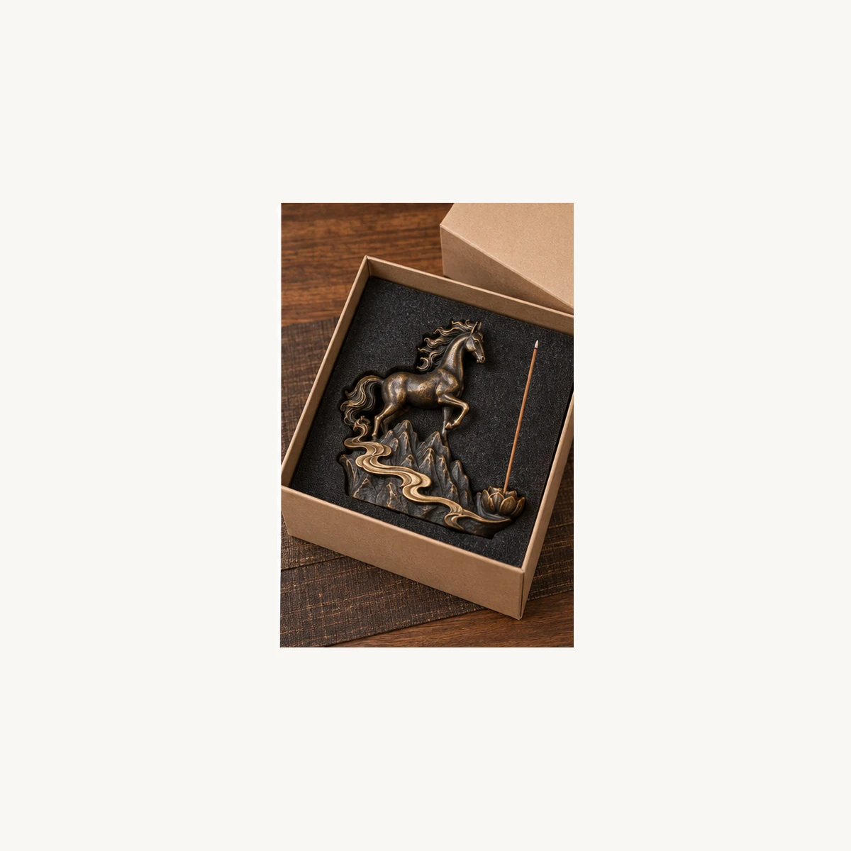 New Chinese Horse Incense Holder - gift view