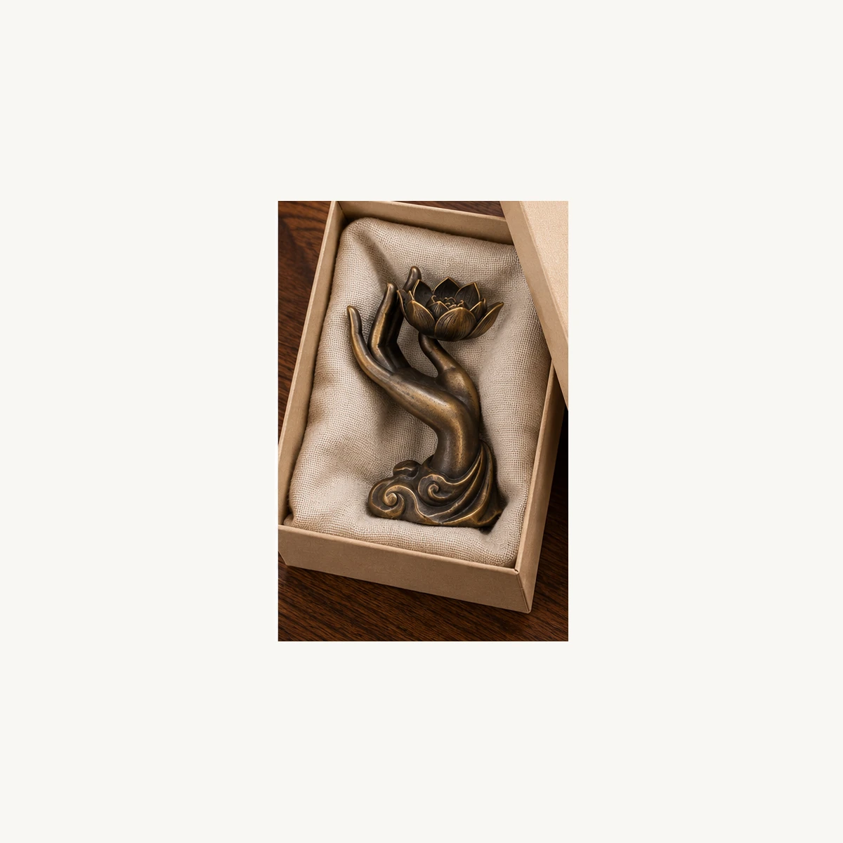 Buddha Hand Lotus Incense Holder - gift view