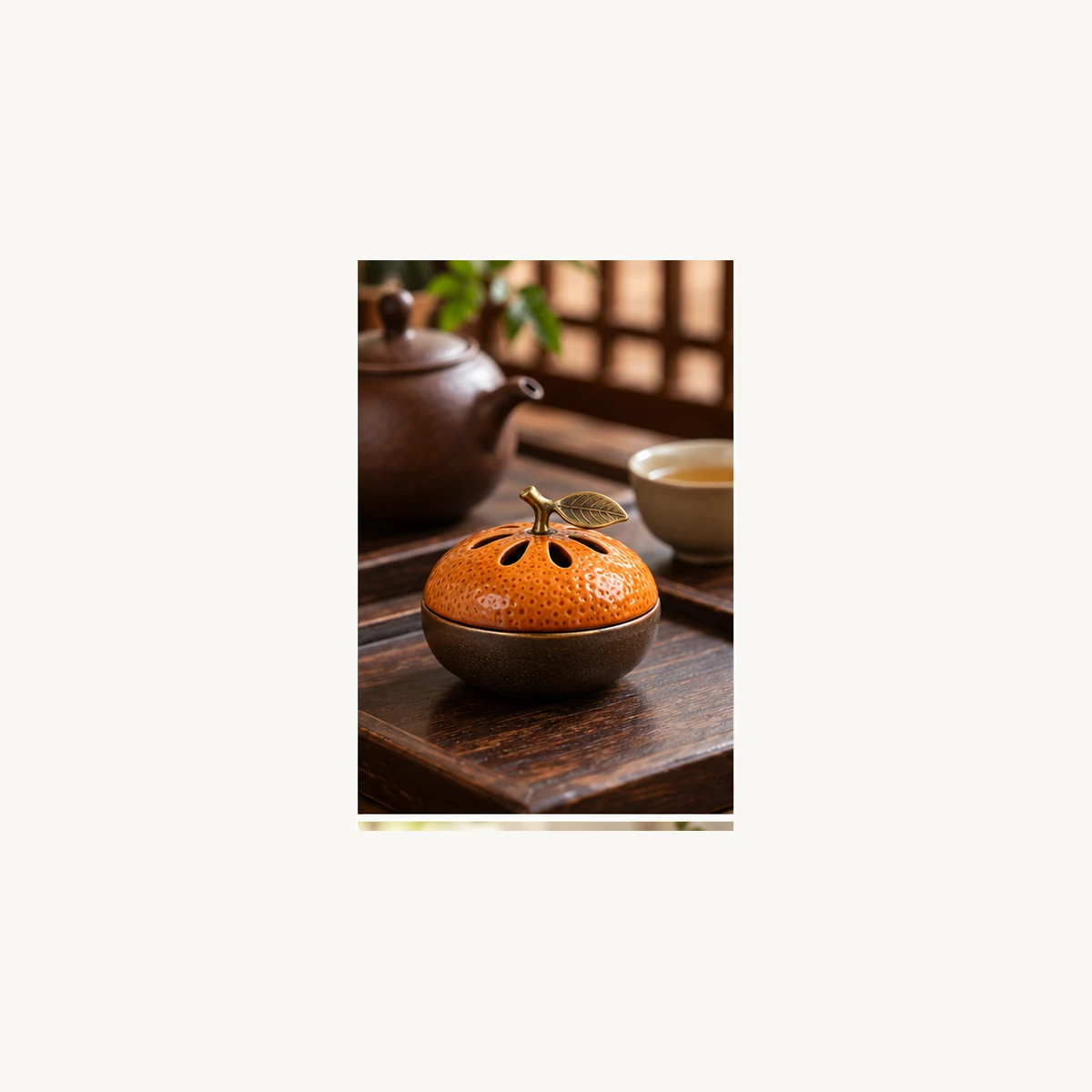 Mini Citrus Coil Incense Burner - scene view