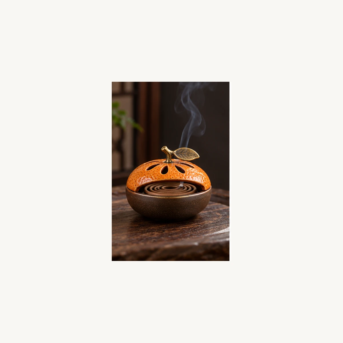 Mini Citrus Coil Incense Burner - use view