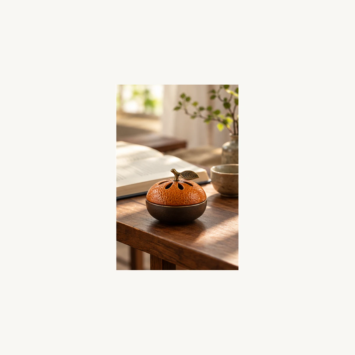 Mini Citrus Coil Incense Burner - scene view