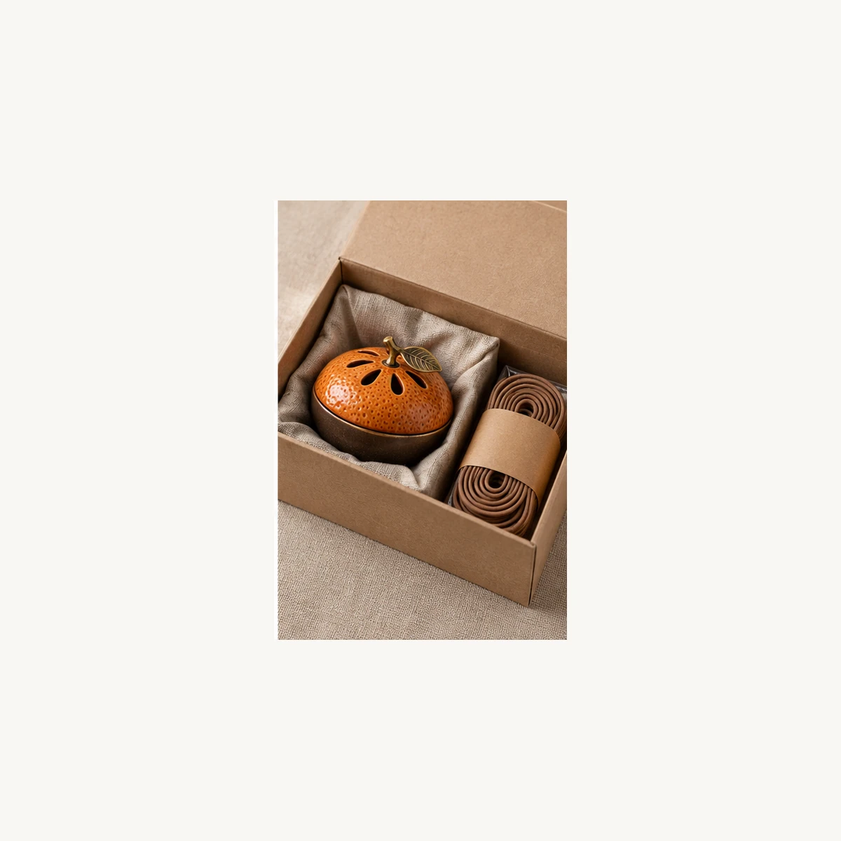 Mini Citrus Coil Incense Burner - gift view