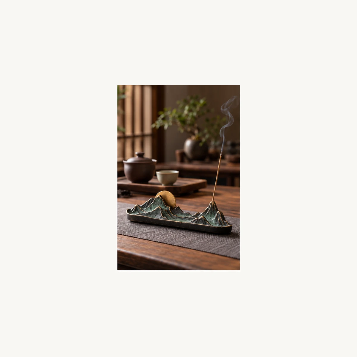 Sundial Mountain Incense Holder - scene view