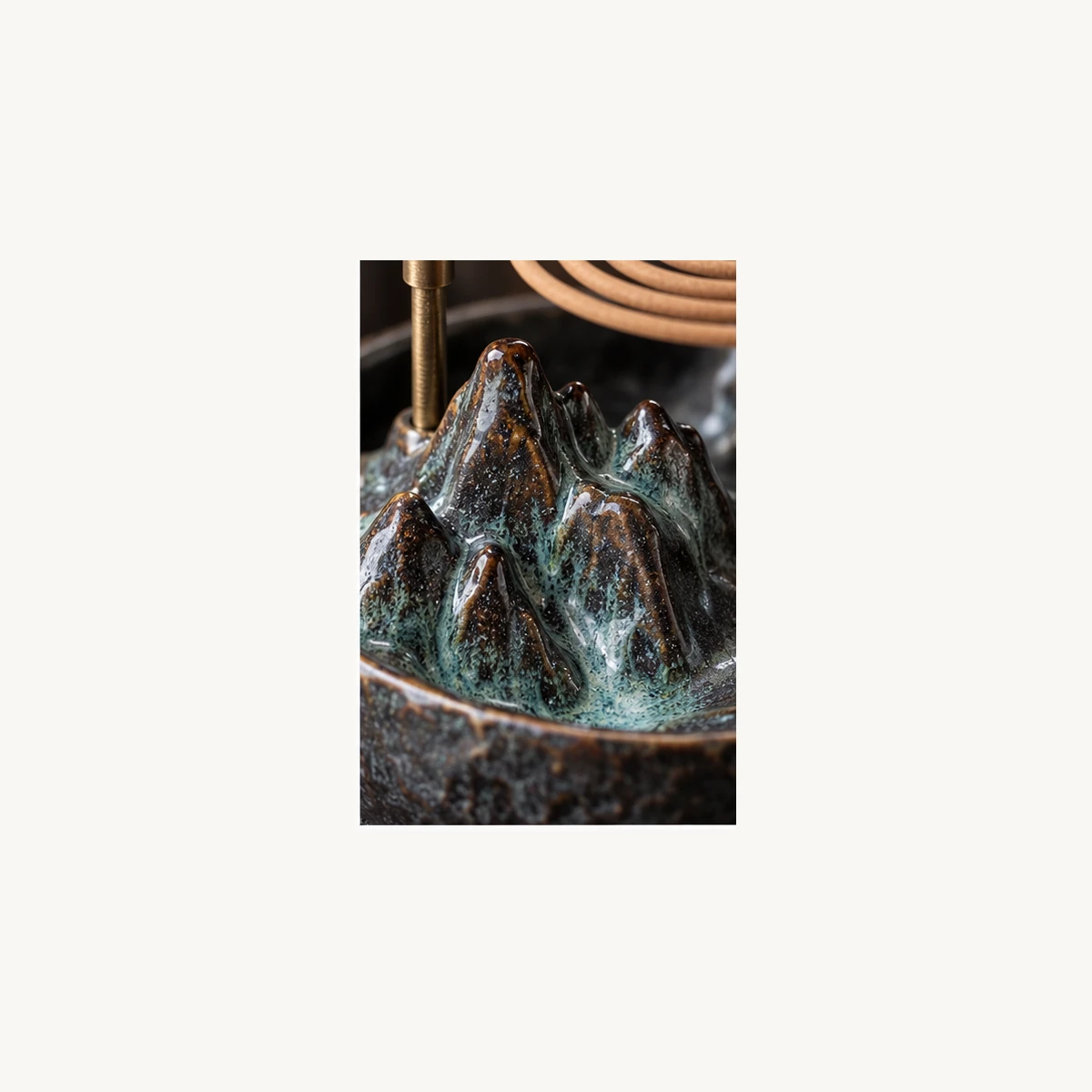 Mountain Ceramic Coil Incense Burner - detail view