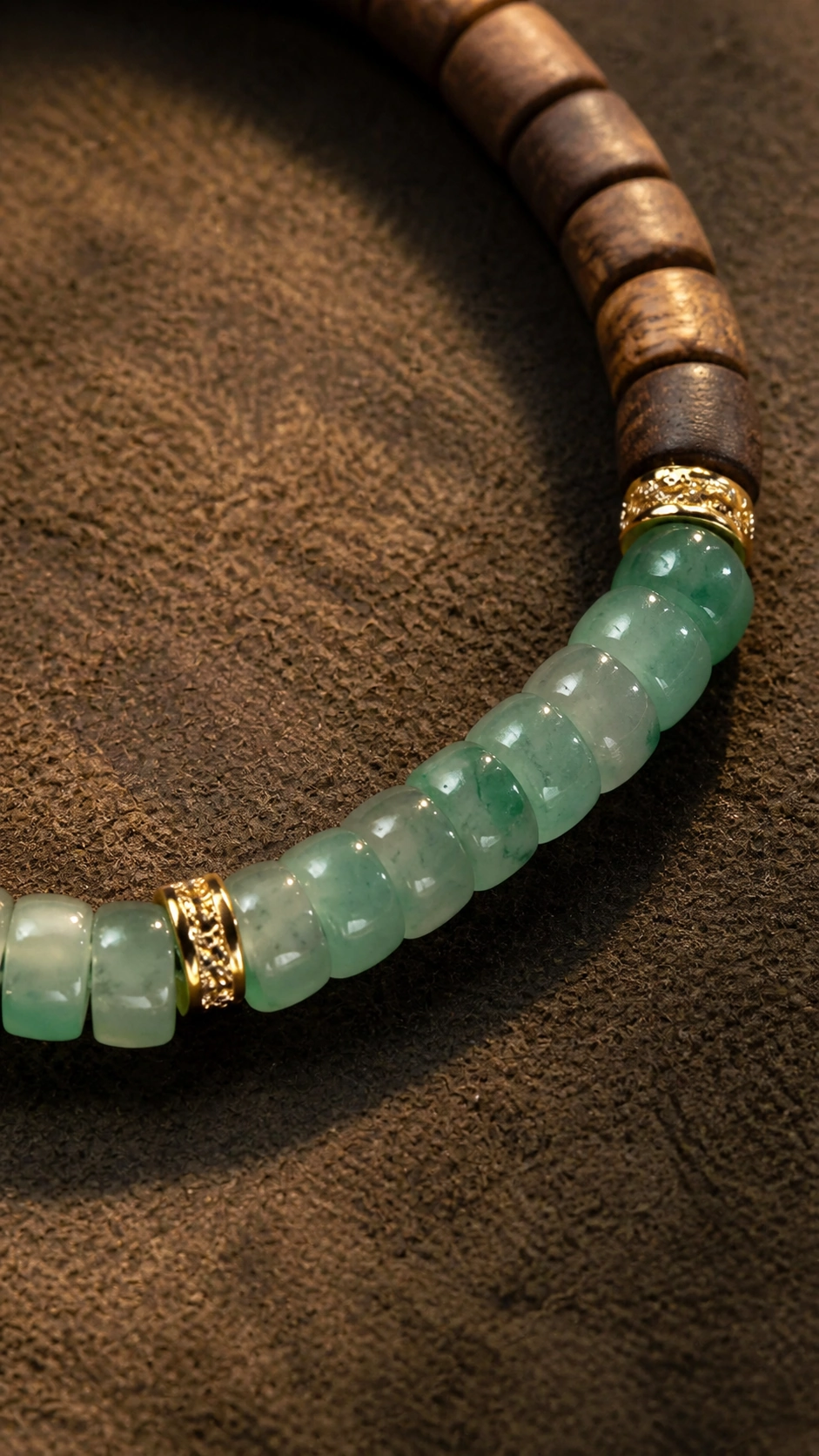 Agarwood and Ice-Blue Jade Bracelet - image 3