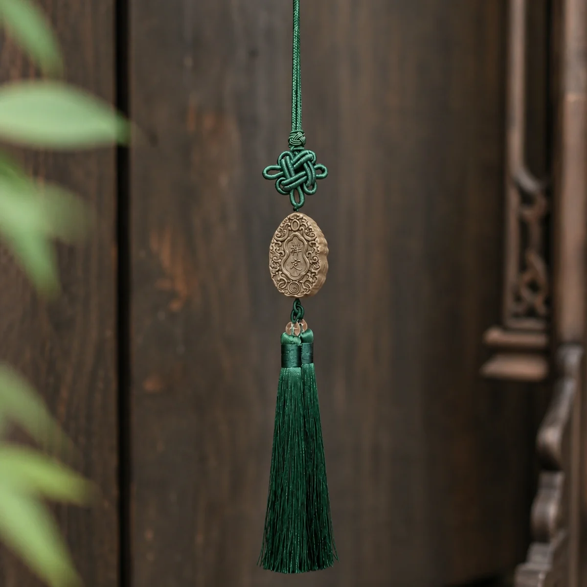 Green Tassel Herbal Incense Pendant - Styled Scene