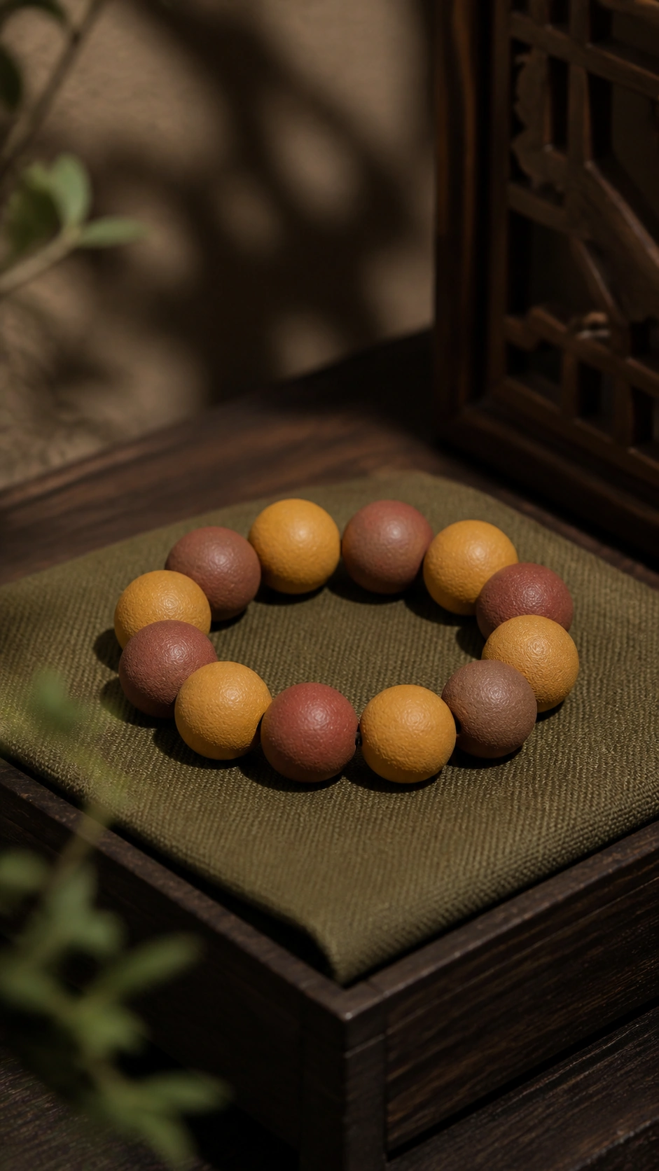 Rose-Tone Botanical Incense Bead Bracelet - image 2