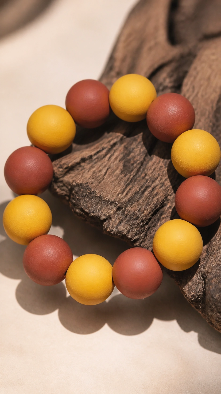 Rose-Tone Botanical Incense Bead Bracelet - image 3