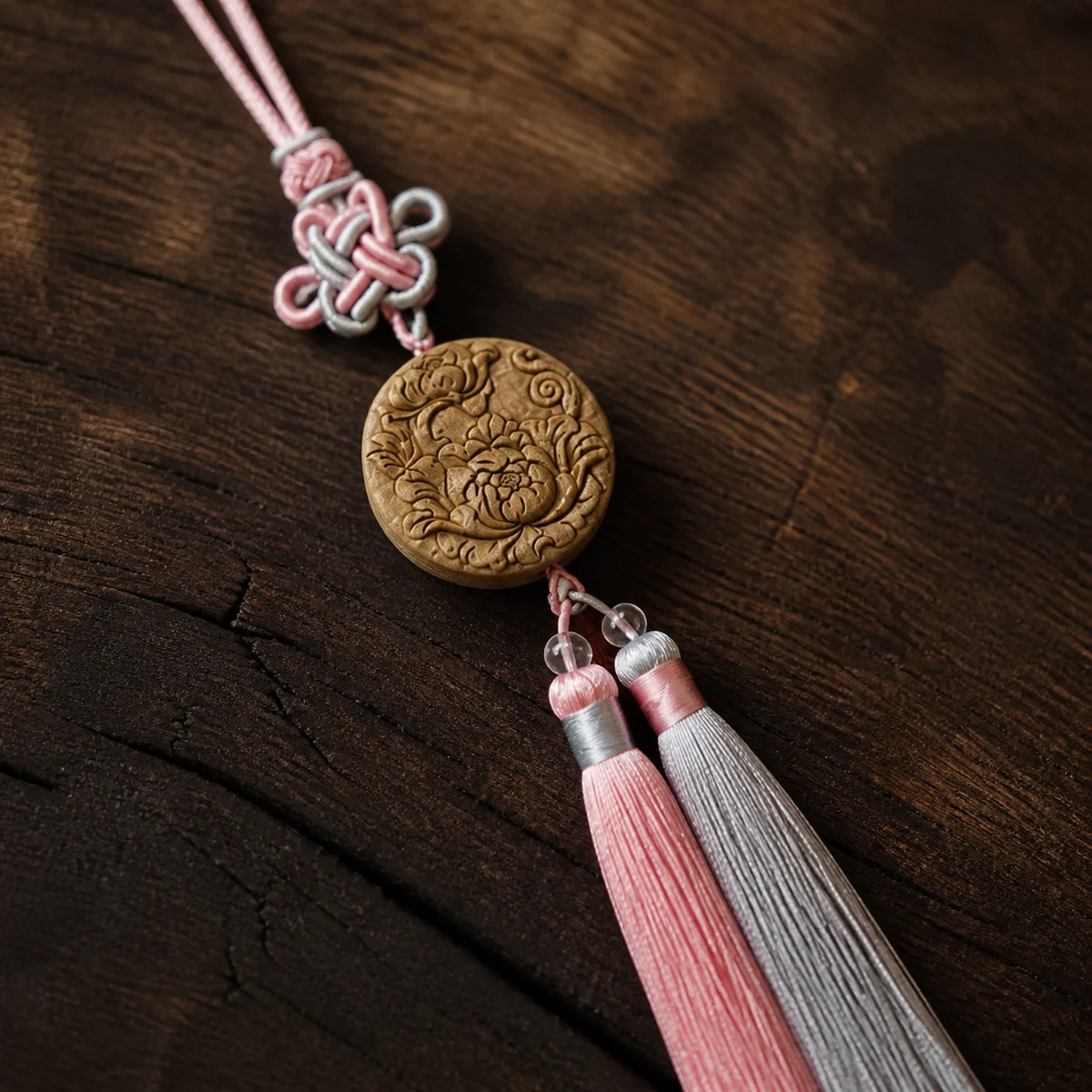 Pink Tassel Botanical Incense Pendant - Material Detail