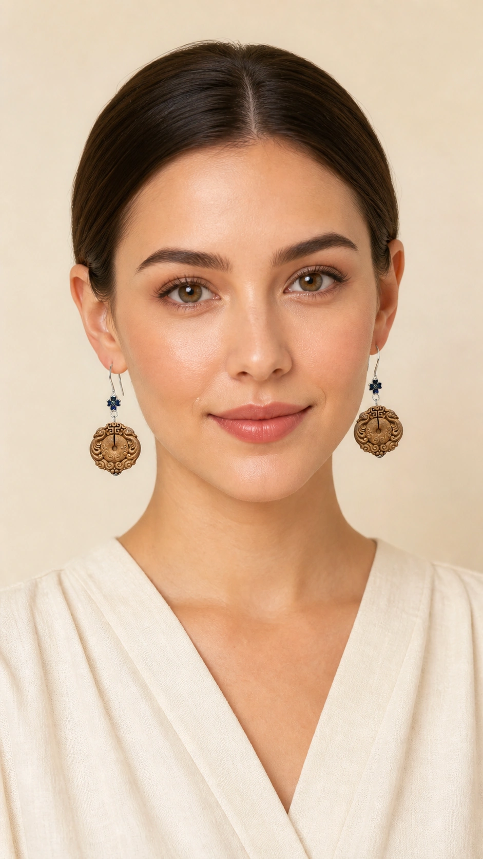 Carved Floral Herbal Incense Earrings - image 5