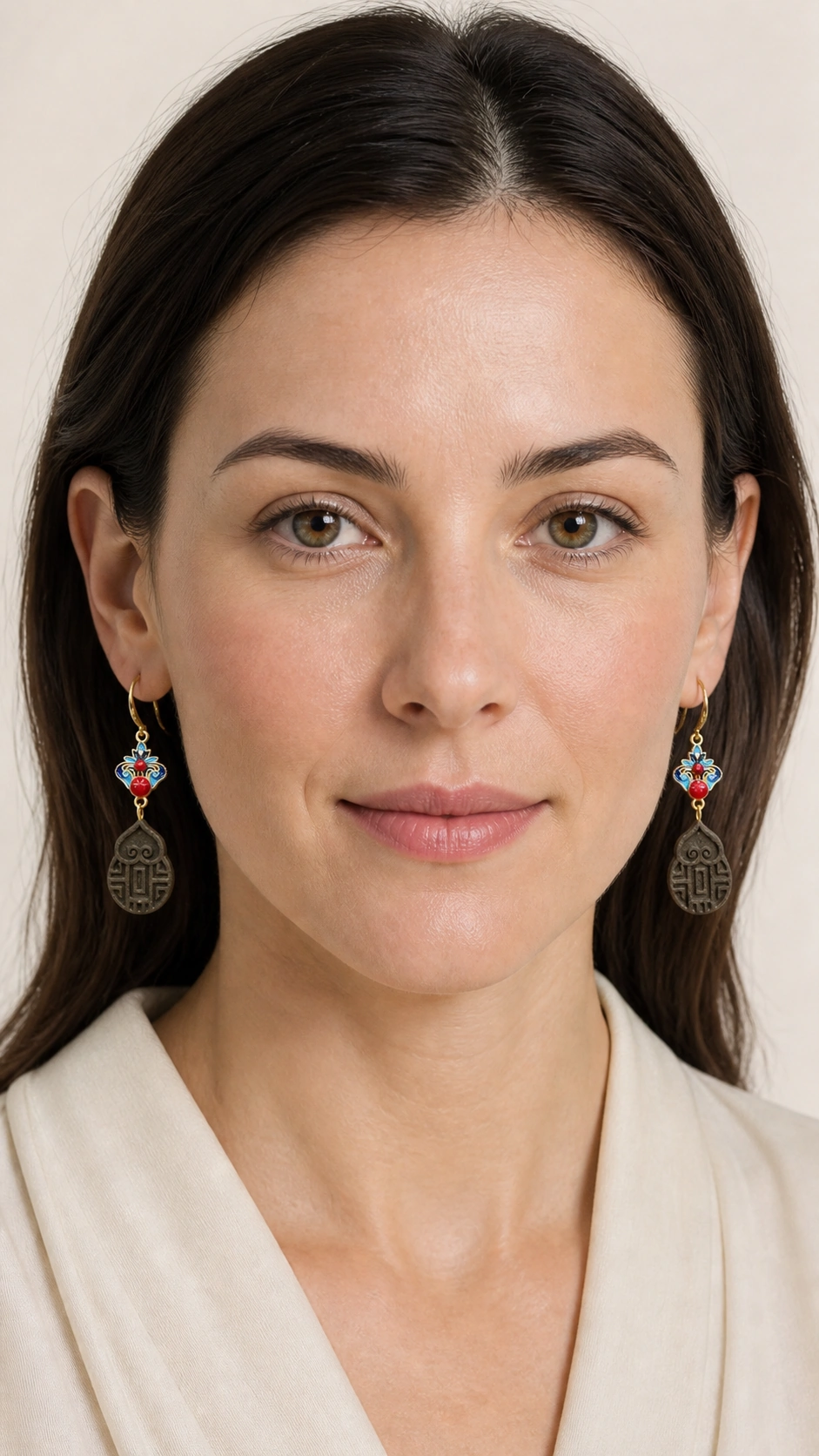 Cloisonne Floral Herbal Incense Earrings - image 5