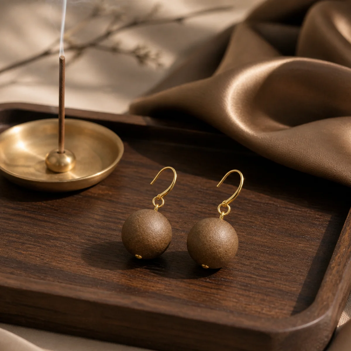 Minimal Herbal Incense Drop Earrings - Styled Scene