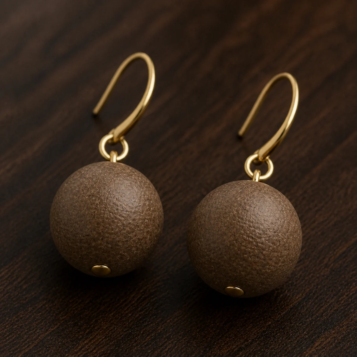 Minimal Herbal Incense Drop Earrings - Worn View