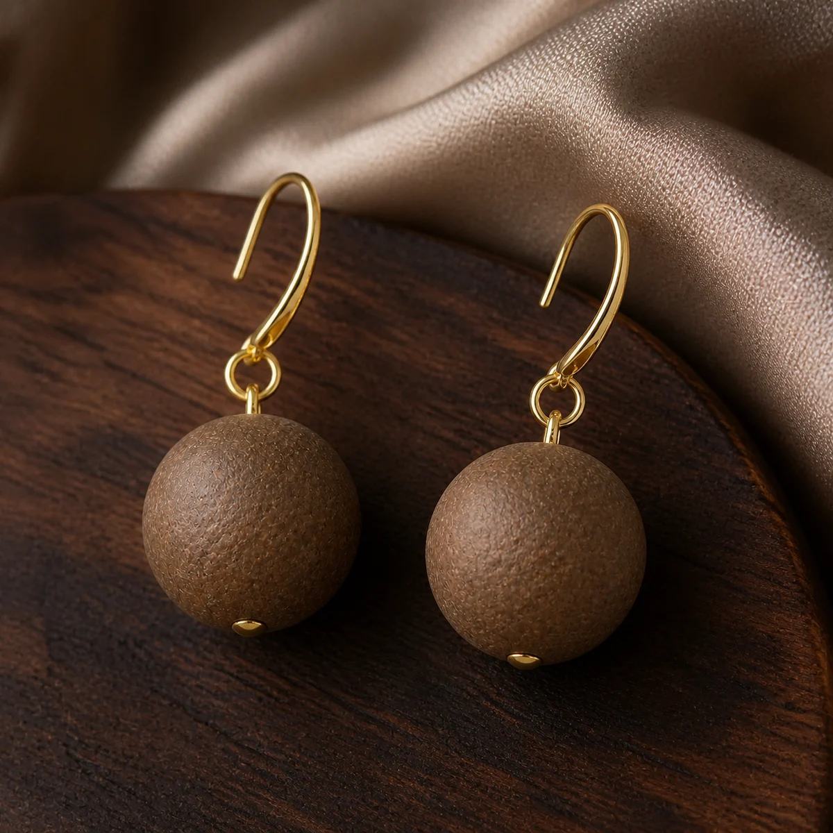 Minimal Herbal Incense Drop Earrings - Design Detail
