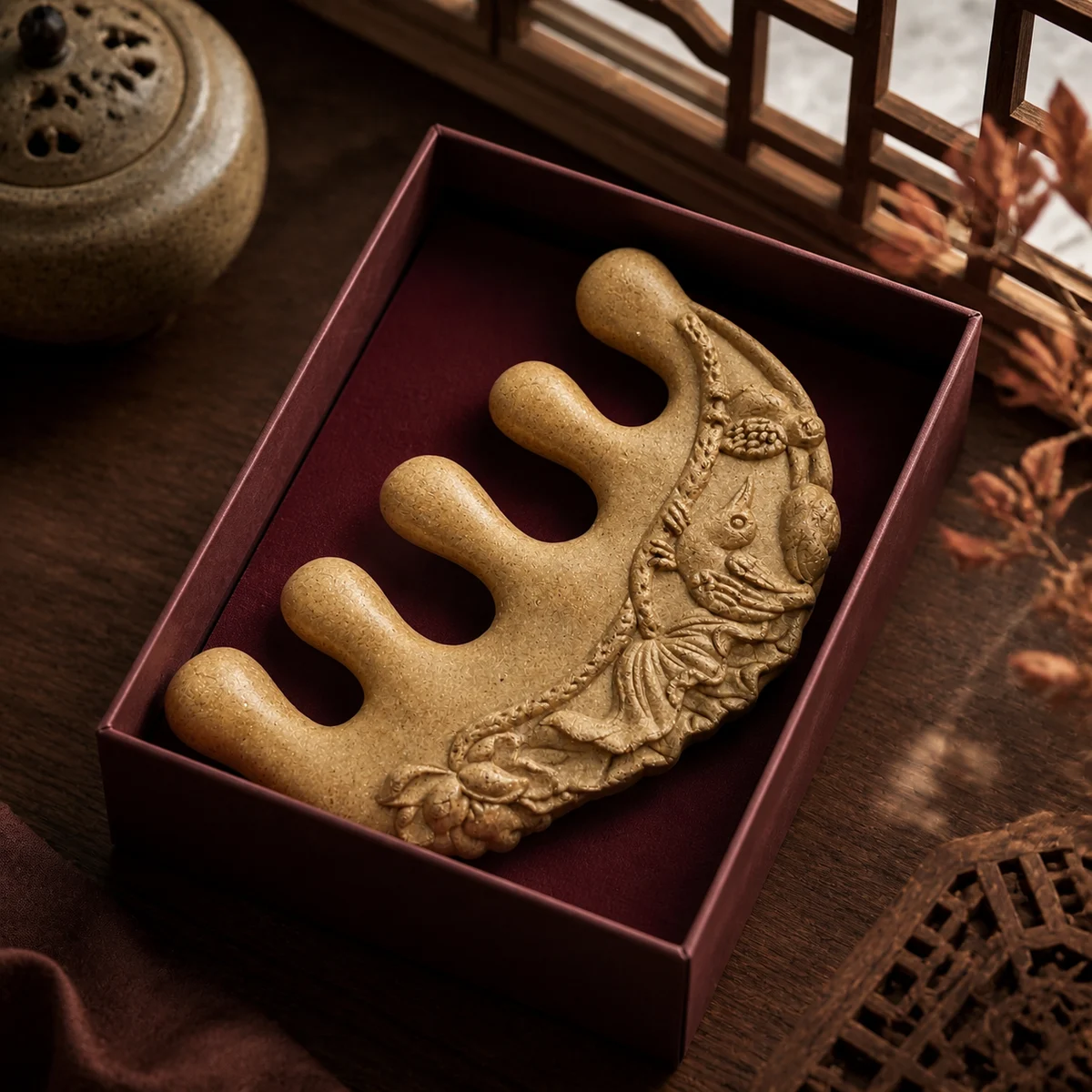 Natural Botanical Incense Massage Comb - Gift Presentation