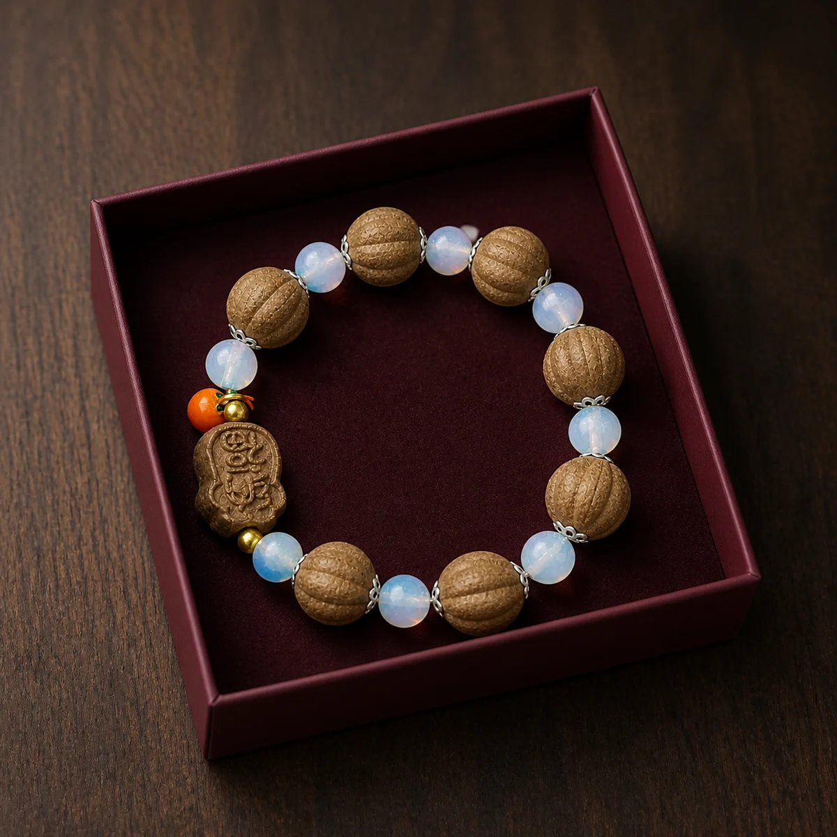 Pastel Botanical Incense Bracelet with Floral Charm - Gift Presentation