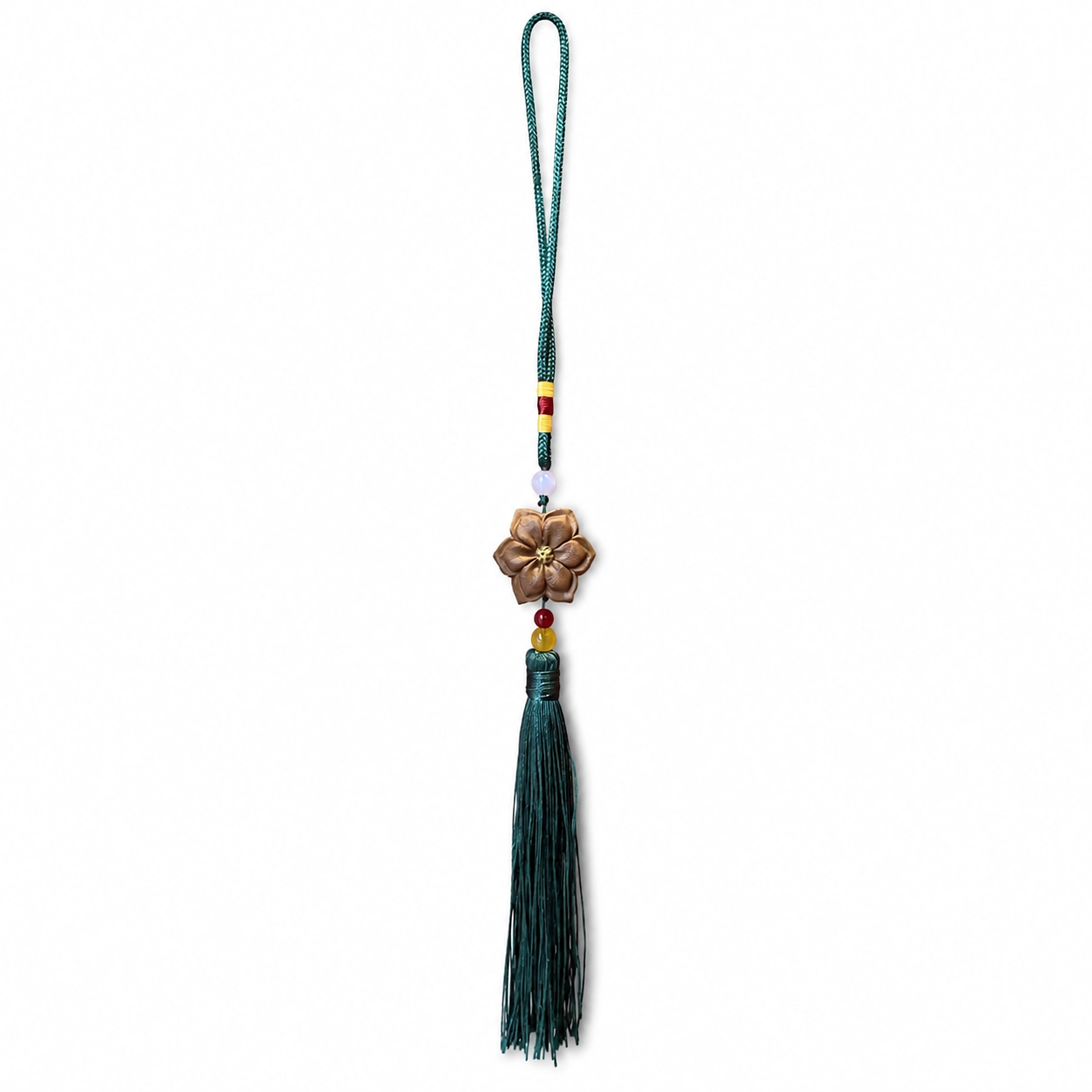 Teal Tassel Botanical Incense Pendant
