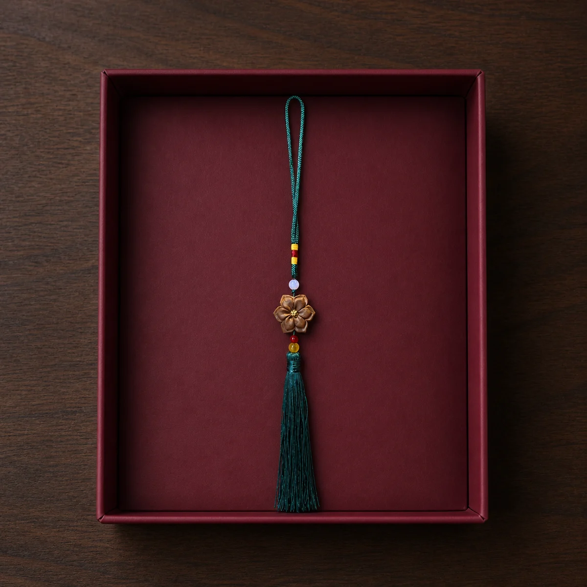 Teal Tassel Botanical Incense Pendant - Gift Presentation