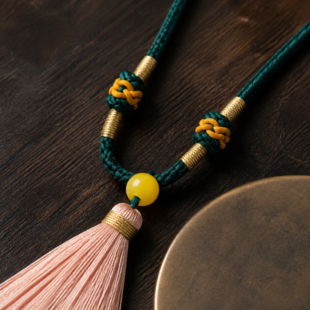 Blush Tassel Botanical Incense Pendant - Material Detail
