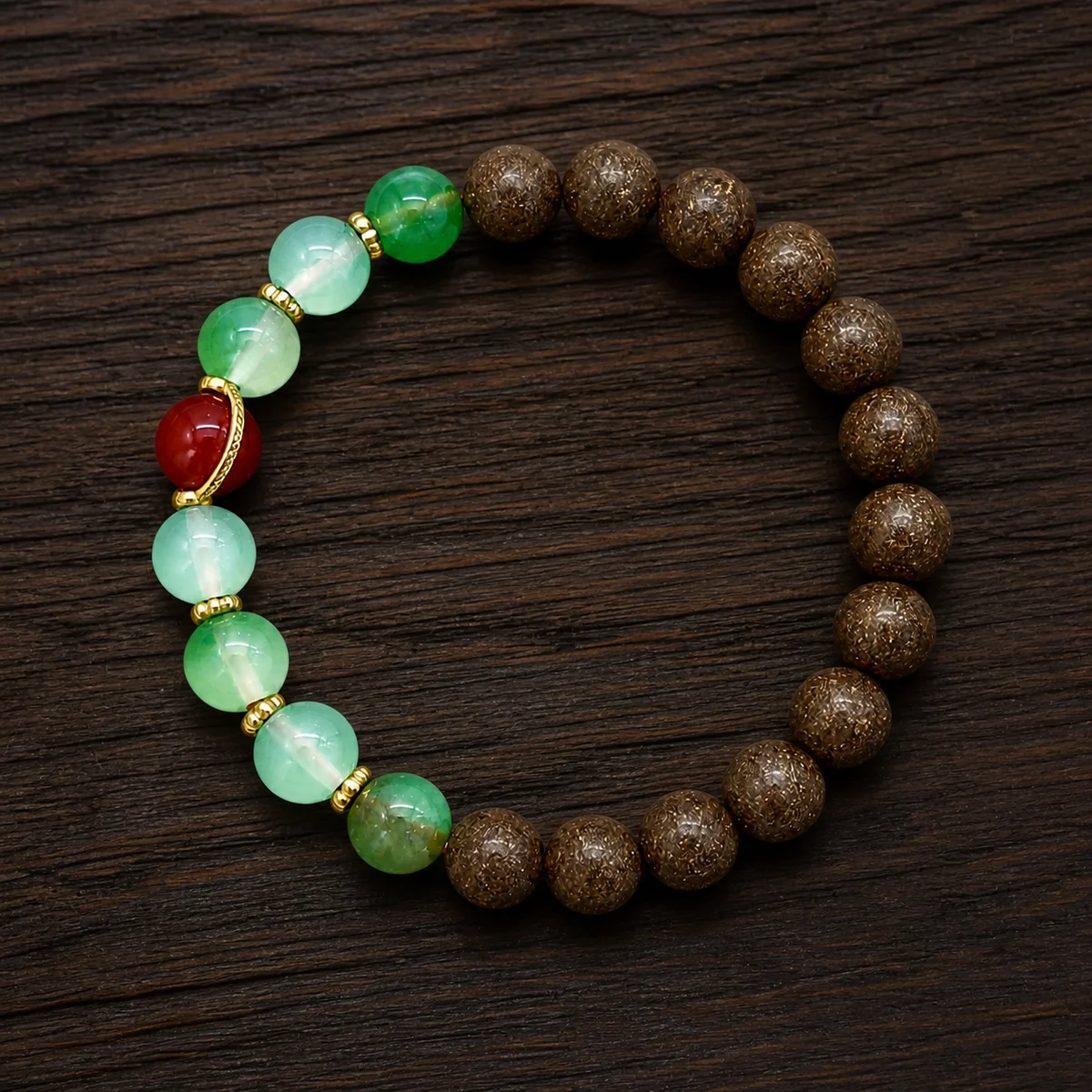 Green Jade and Botanical Incense Bracelet - Styling View