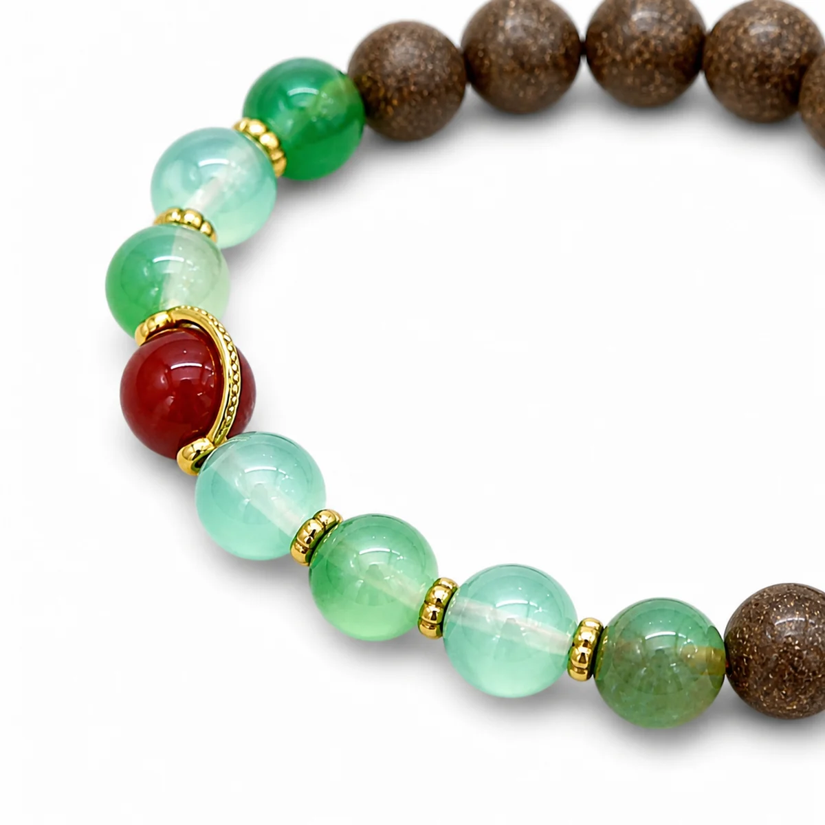 Green Jade and Botanical Incense Bracelet - Material Detail