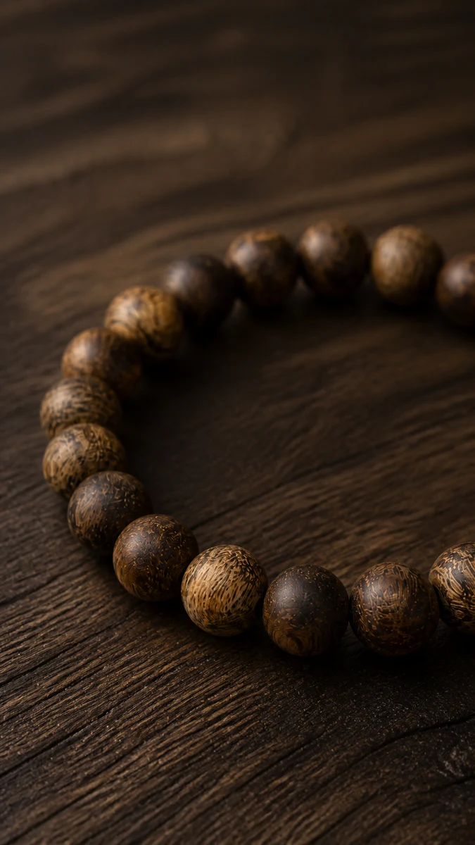 Brunei Agarwood Freeform Bracelet - Material Detail