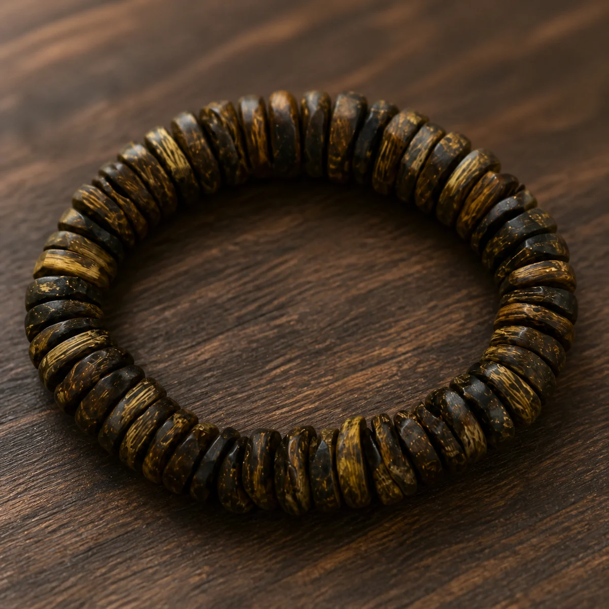 Brunei Agarwood Barrel-Bead Bracelet, 9mm - Material Detail