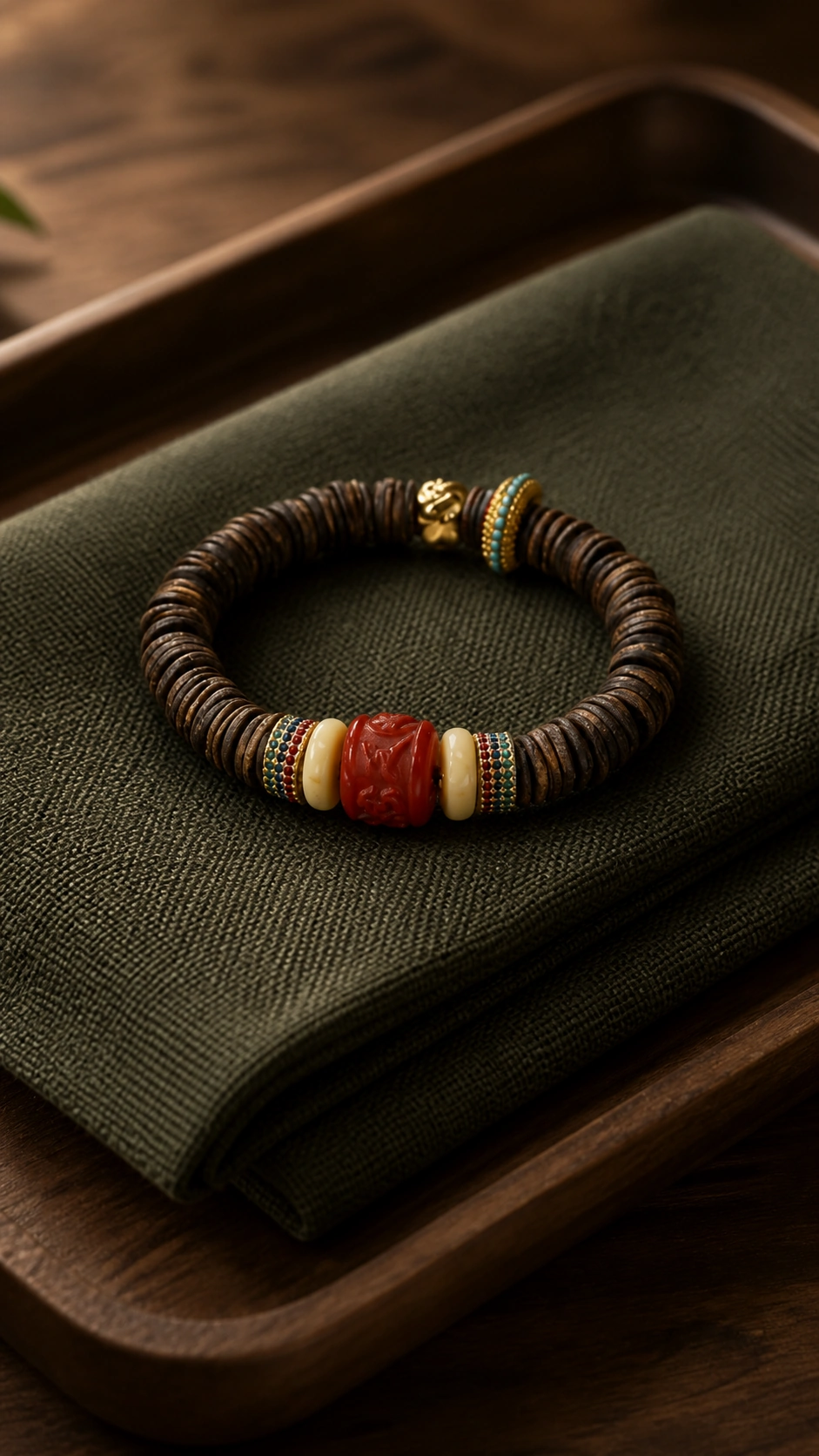 Dalagan Agarwood Bracelet with Amber and Nanhong - Material Detail