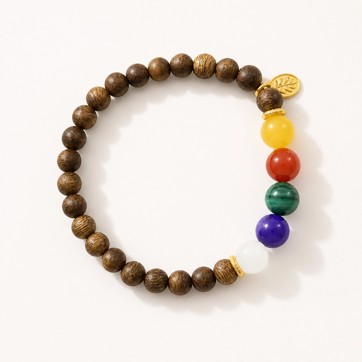 Red Sandalwood Cloud Charm Bracelet, 8mm - white background product view