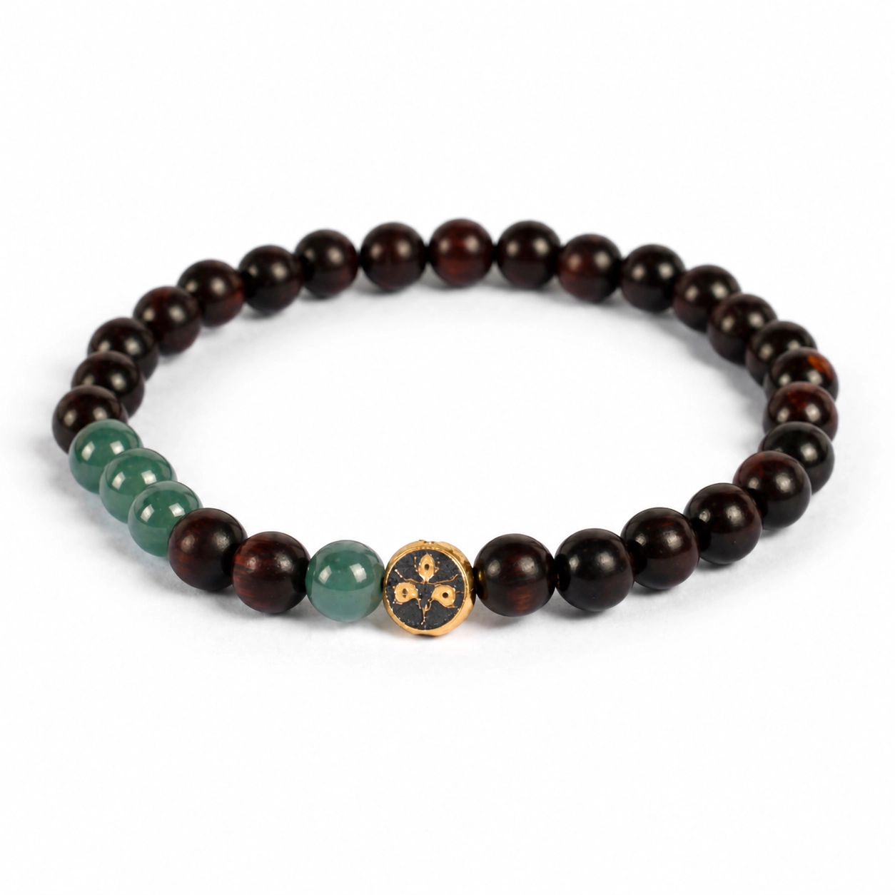 Five-Color Sandalwood Bead Bracelet