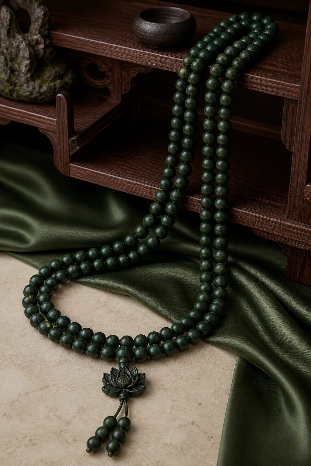Mengling Hexiang 108-Bead Lotus Mala, 8mm - image 2
