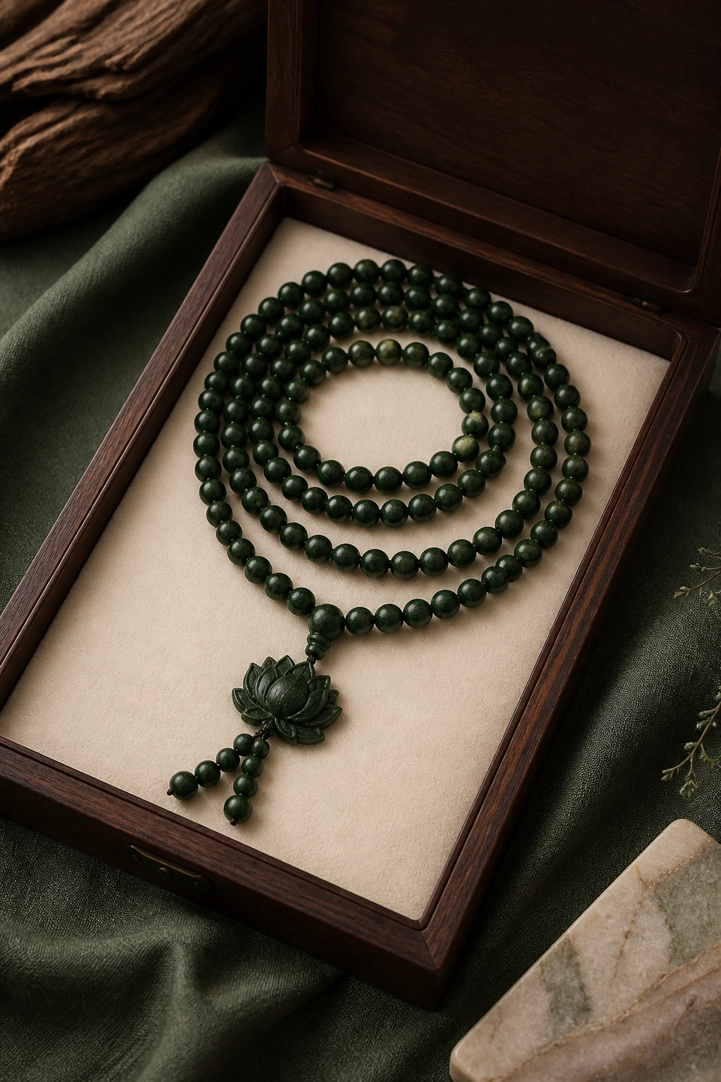 Mengling Hexiang 108-Bead Lotus Mala, 8mm - image 6