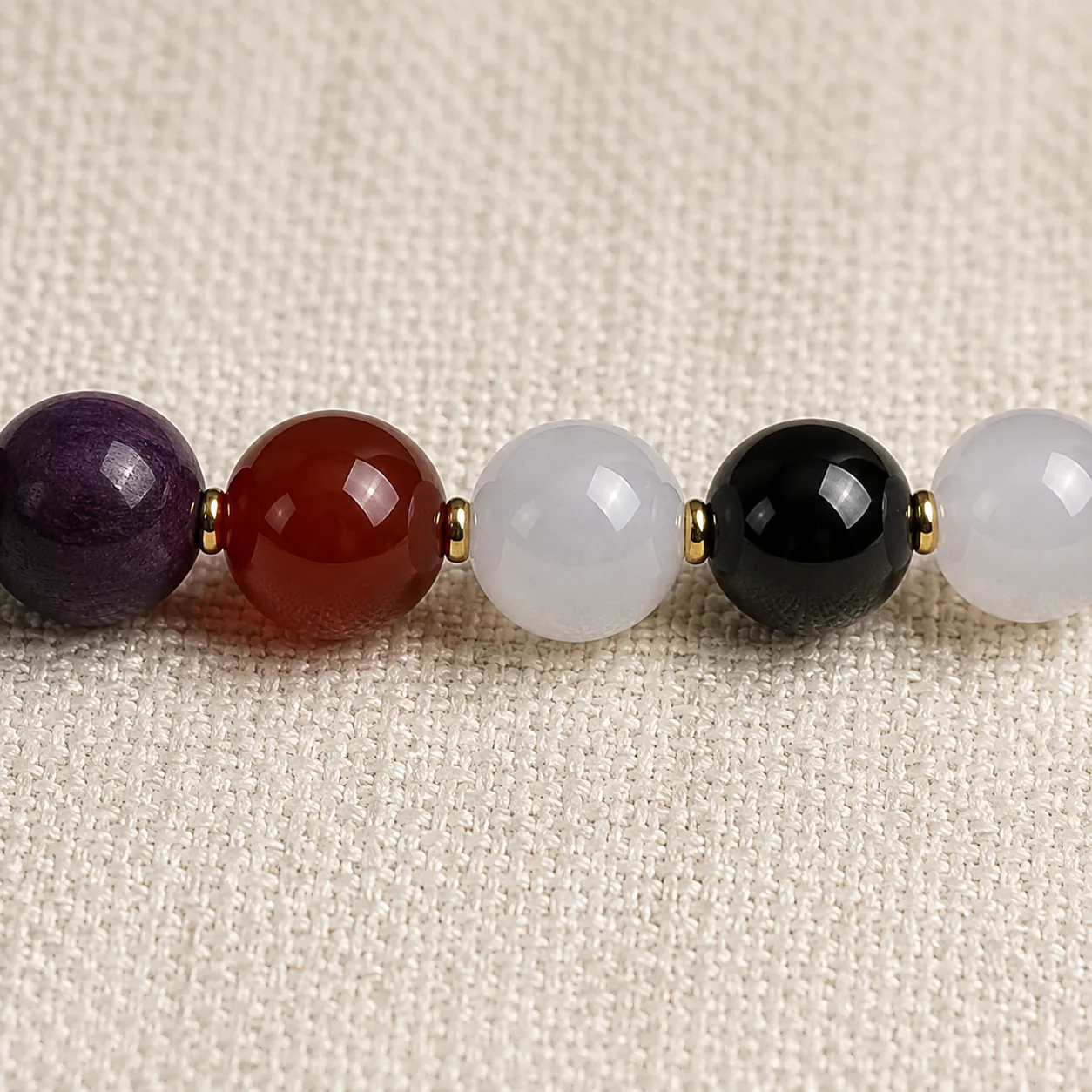Tricolor incense bead bracelet bead detail