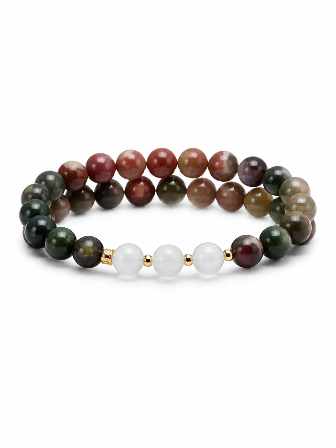 Five-Color Incense Bead Double-Wrap Bracelet