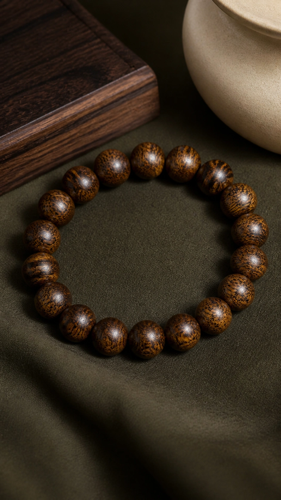 Natural Agarwood Round-Bead Bracelet - image 2