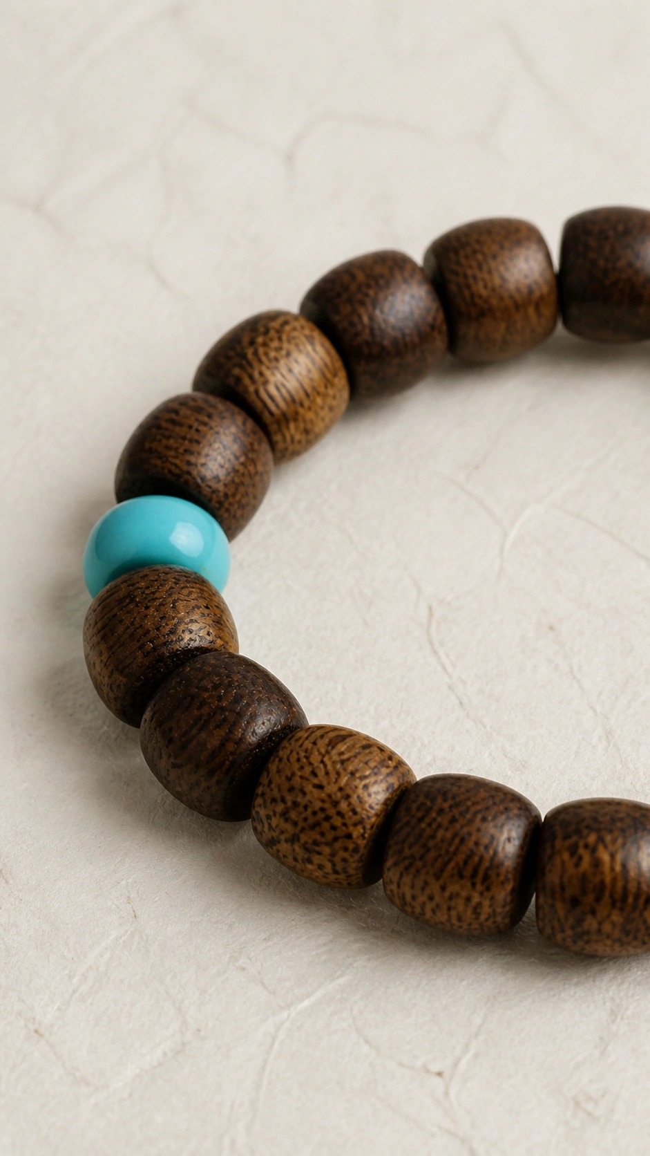 Agarwood Bracelet with Turquoise Accent - image 3