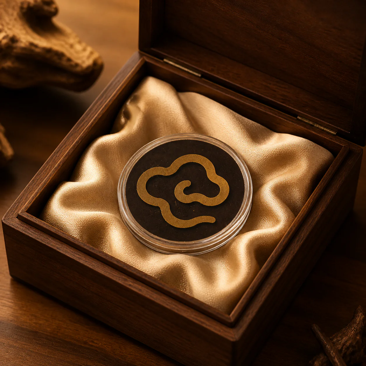 Agarwood incense medallion gift presentation