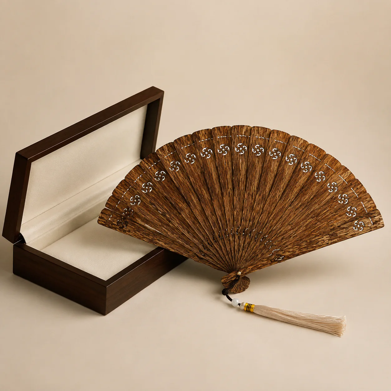 Agarwood folding fan gift presentation